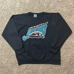 Vtg Tultex 1993 Jacksonville Jaguars NFL Banned Logo Black XL Crewneck Sweater